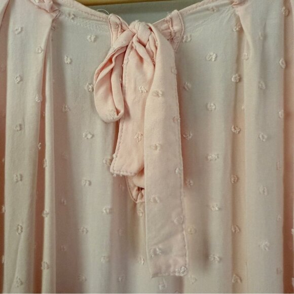 LC Lauren Conrad Light Pink Swiss Dot Women's Cap Sleeve Blouse Size M - Picture 5 of 10